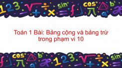 Bài Bảng cộng và bảng trừ trong phạm vi 10